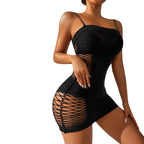 Tube Top Fishnet Dress - Hollow Out Mesh Outfit Set