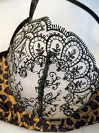 Wild Romance Leopard and Floral Set - Black Lace Lingerie
