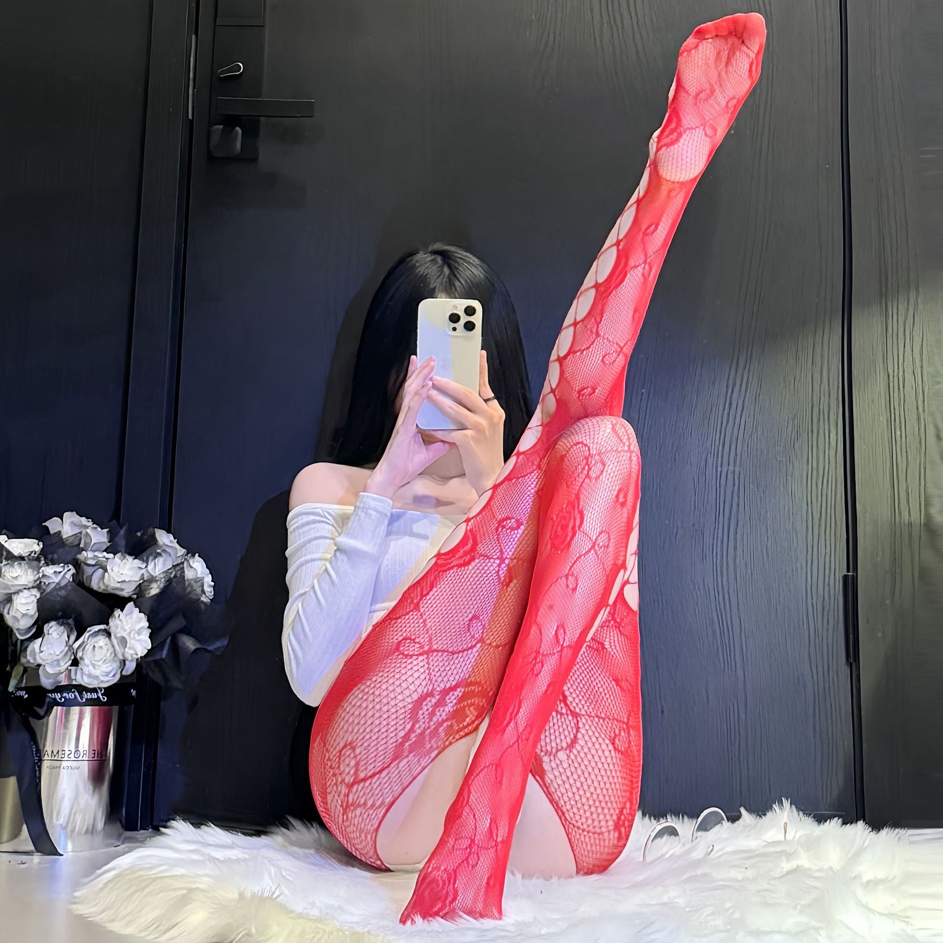 Lace Stockings Set - Garter Style Hosiery