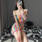 Velvet Dreams Lace Babydoll - Garter Belt Nightwear Set