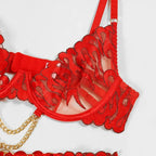 Chains of Desire 4-Piece Lingerie - Corset and Chain Set