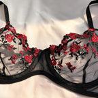 Enchanted Garden Embroidered Bra Set - Push Up Bralette