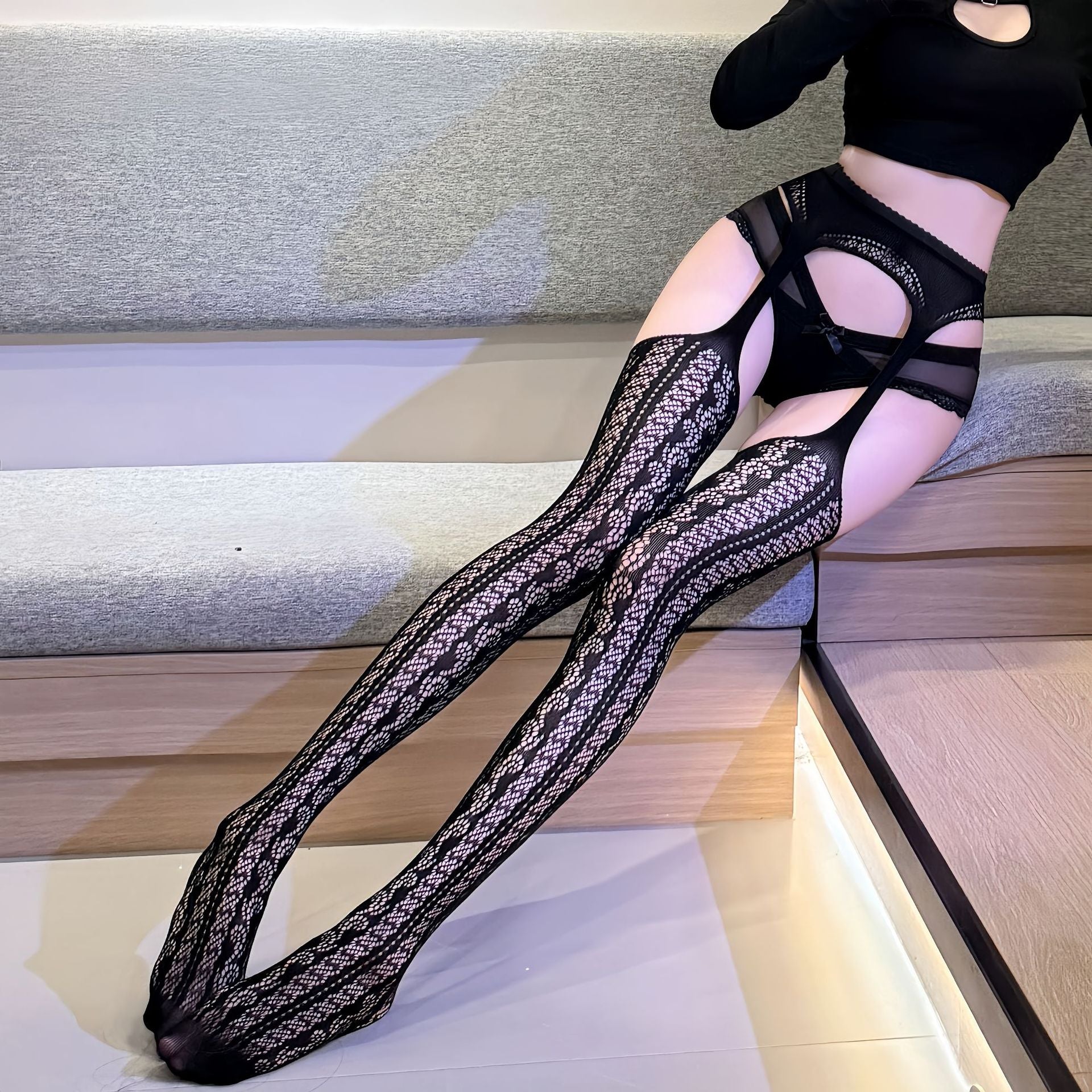 Lace Garter Belt Stockings - Over-the-Knee Long Tube Hosiery