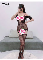 Lace Mini Skirt Sleepwear Set with Stockings