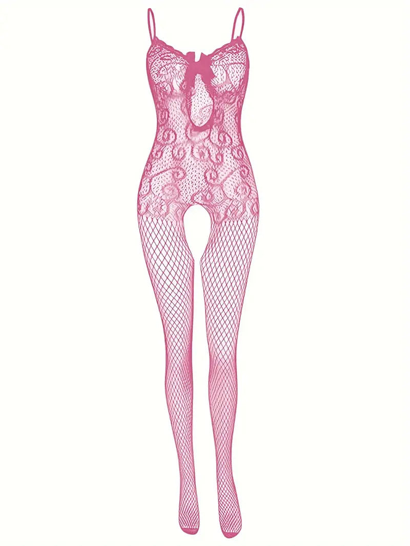Fishnet Bodysuit - Halter Strap Lingerie