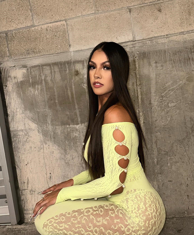 Leopard Print Jacquard Bodysuit - Animal Print Set