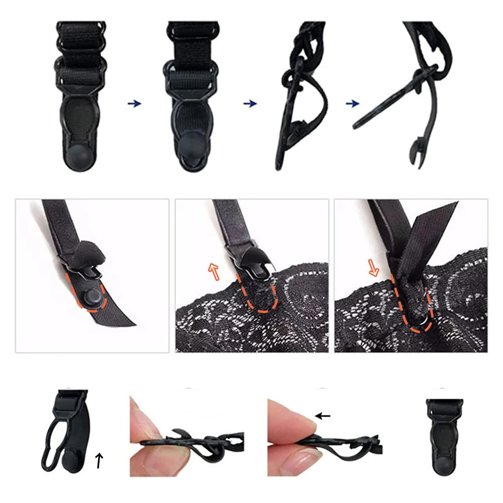 Summer Enchantment Lace Lingerie Set - 4 Piece Bra & Garter Collection