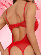 Full Coverage Fishnet Bodystocking - Attached Stockings