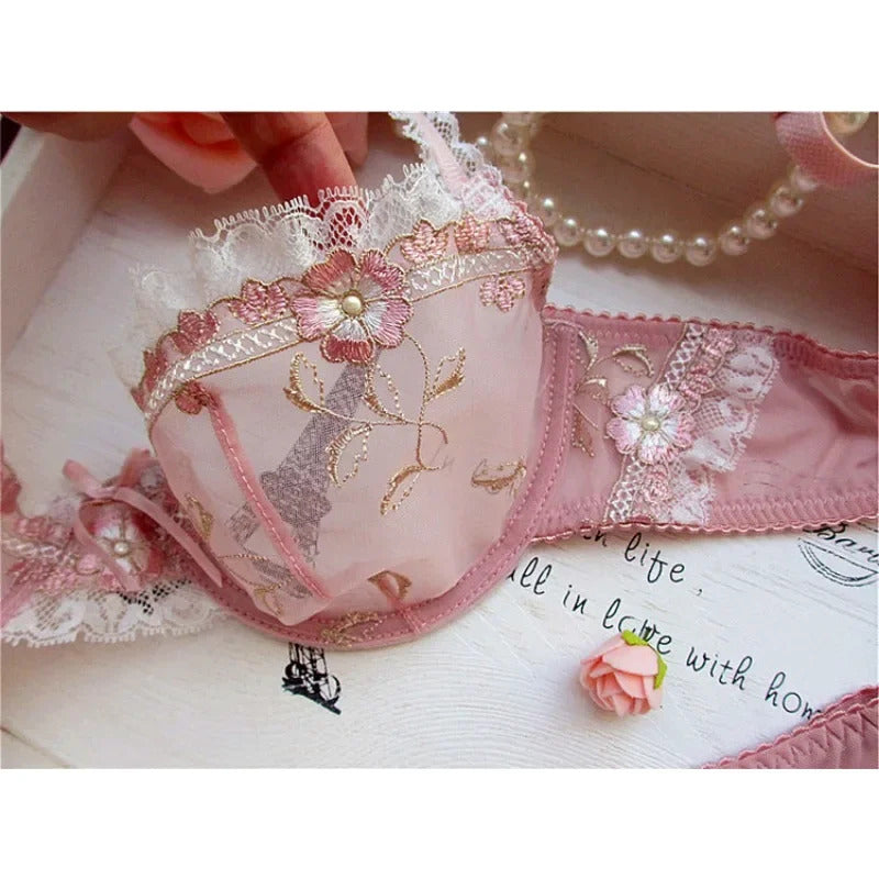 Lilac Dreams Lace and Tulle Set - Embroidered Lingerie