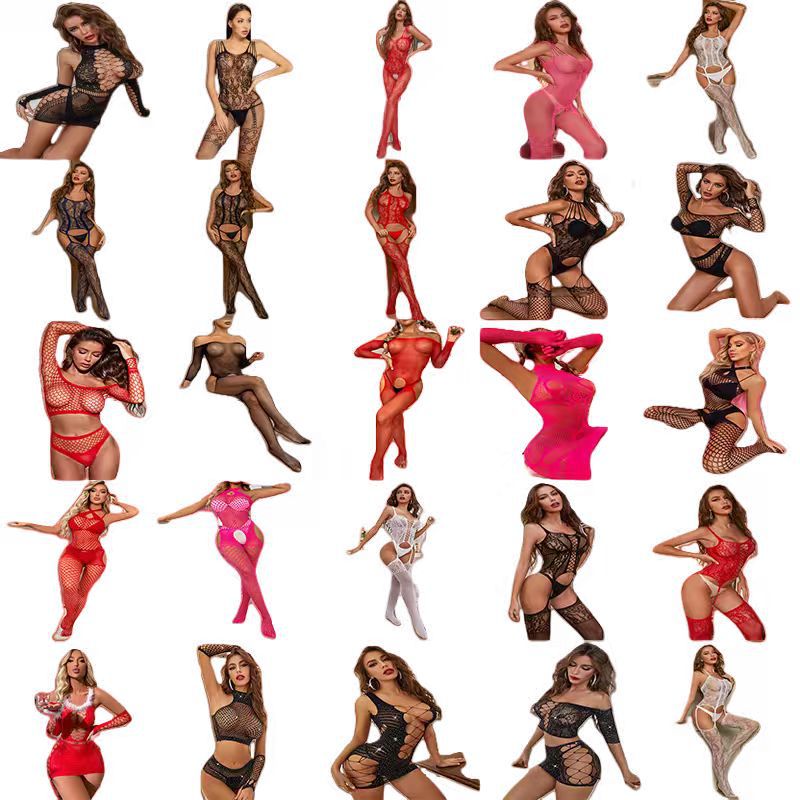 Plus Size Christmas Mesh Nightwear - Holiday Sleepwear