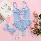 Passion Rose Floral Lace Set - Garter & Choker Collection