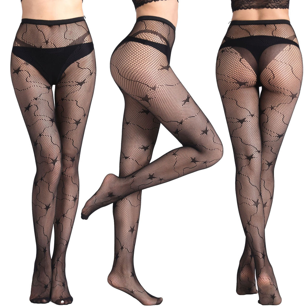 Fishnet Jacquard Pantyhose Set - Sleepwear Combo