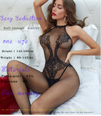 Plus Size Lace Halter Dress - Backless Nightdress