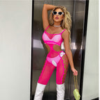 Hollow Out Pantyhose with Garter Straps