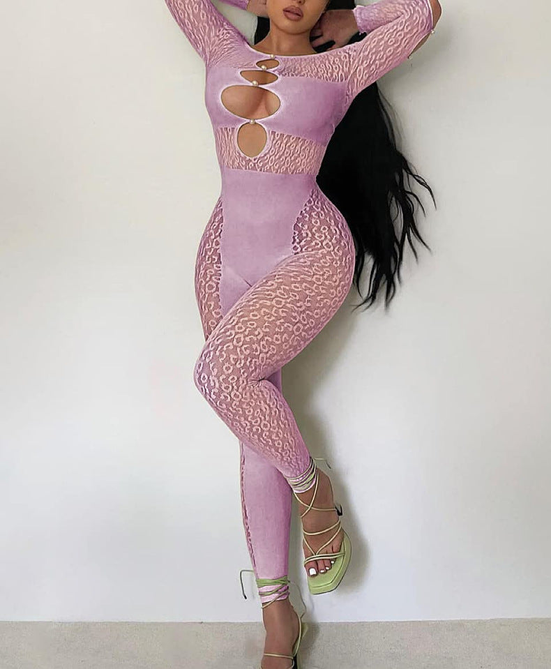 Leopard Print Jacquard Bodysuit - Animal Print Set