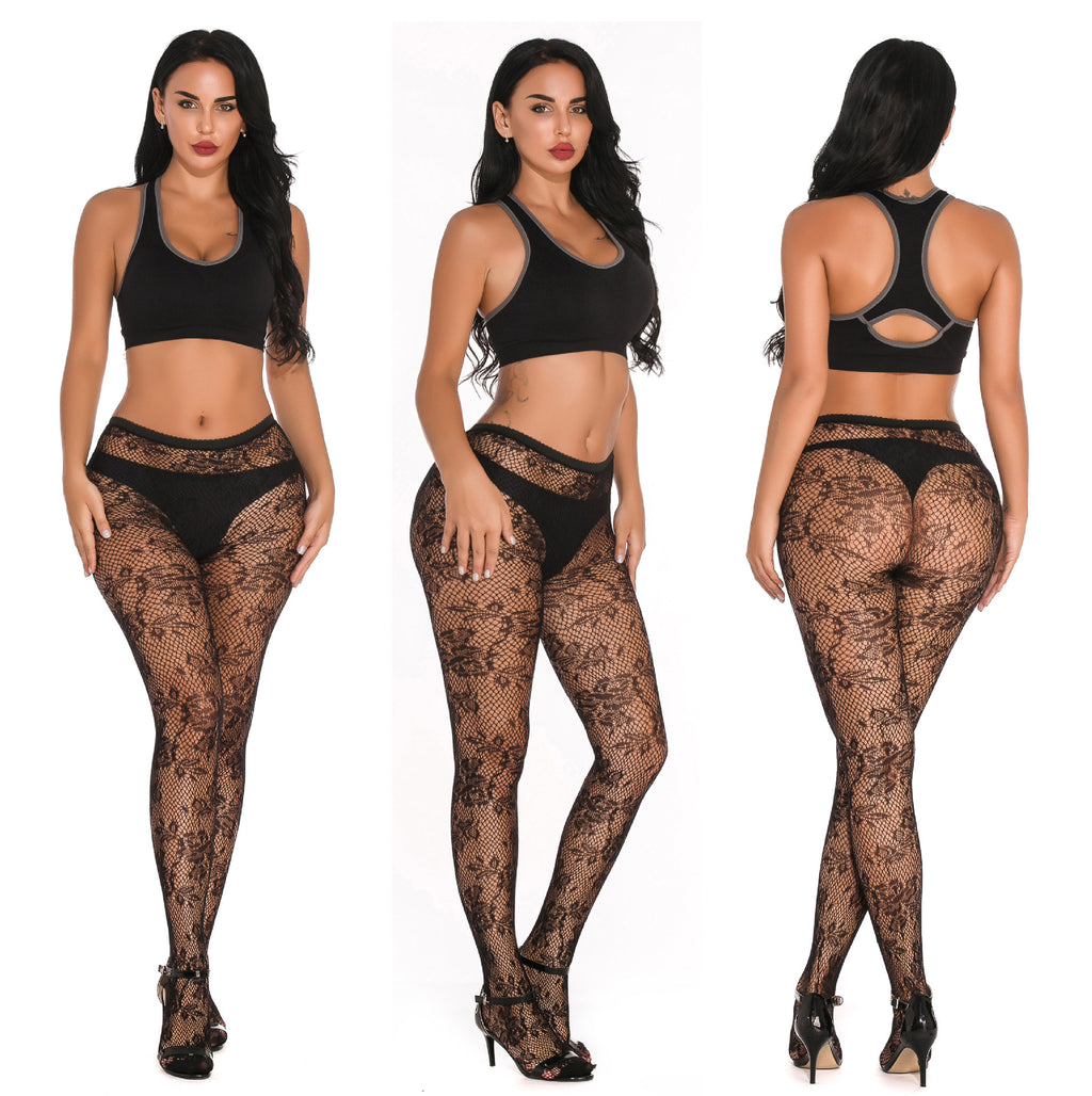 Fishnet Jacquard Pantyhose Set - Sleepwear Combo
