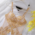 Ethereal Dreams Sheer Tulle Set - Delicate Lace Ensemble