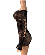 Off-Shoulder Mesh Nightdress - Fashion Sleepwear
