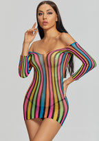 Bodycon Mesh Nightdress - One-Piece Sleepwear