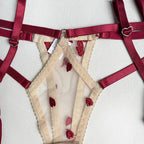 Romance in Straps Lace Lingerie - Elegant Bra and Panty Set