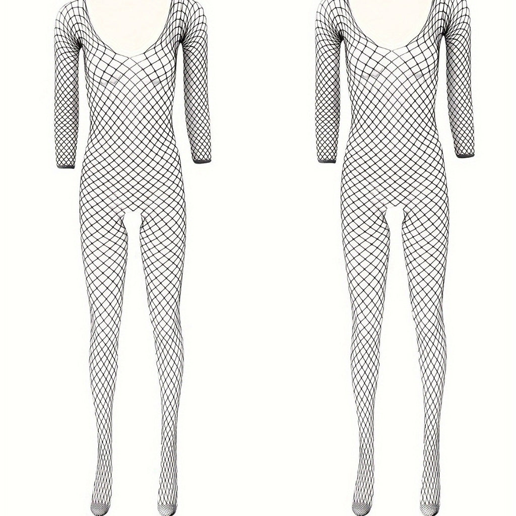 One Piece Fishnet Stockings - Bodysuit Sleepwear Set