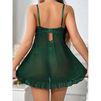 Moonlight Whisper Lace Nightgown - Sheer Tulle Set