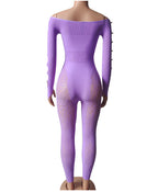 Plus Size Leopard Print Bodysuit - High Waist Slim Mesh Pajama Set