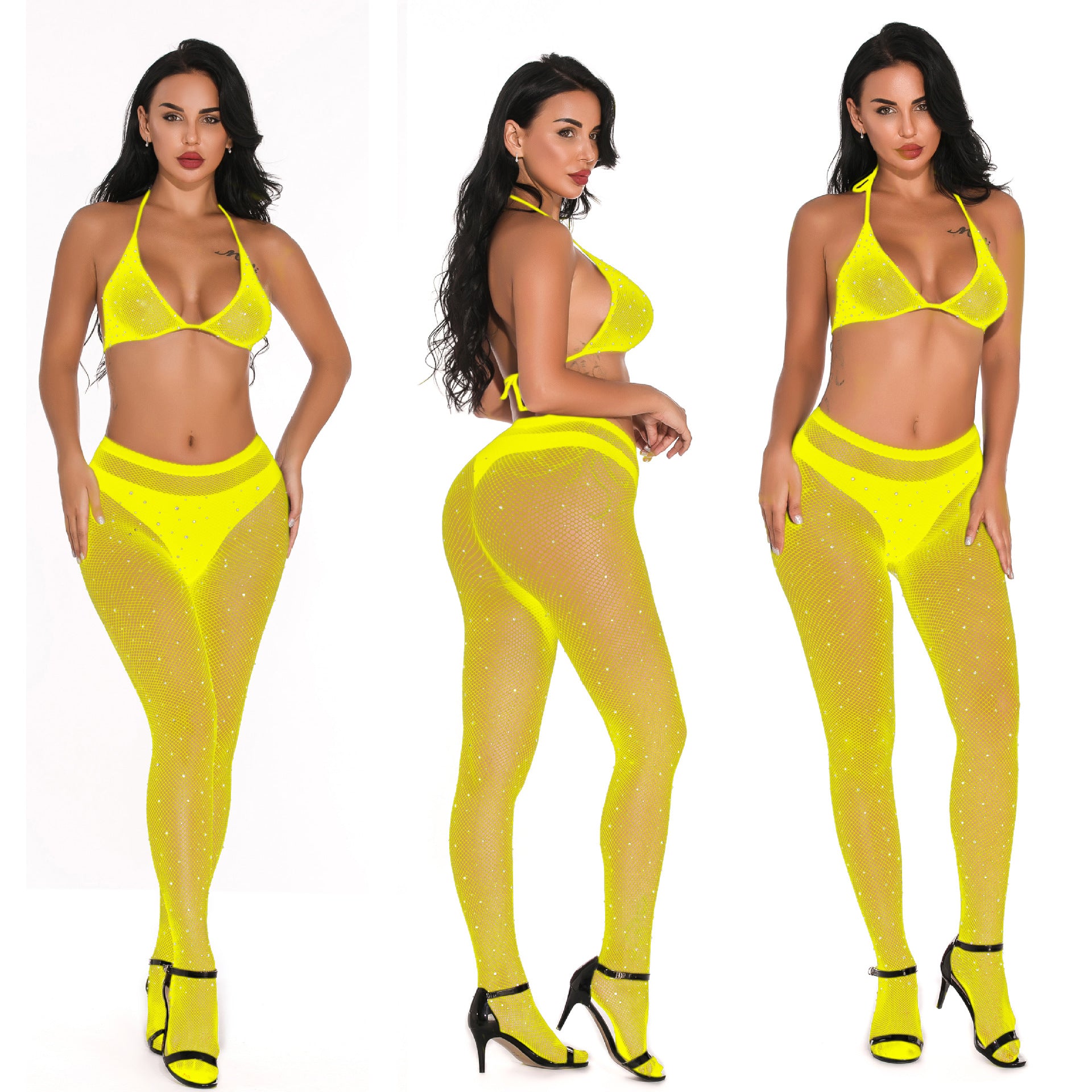 Rhinestone Fishnet Stockings - Sparkle Hosiery