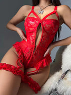 Passion Rose Floral Lace Set - Garter & Choker Collection