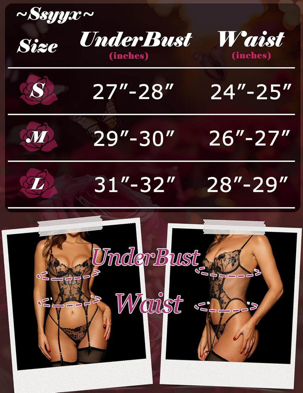 Corset Elegance Lace Teddy - 3 Piece Garter Belt Set