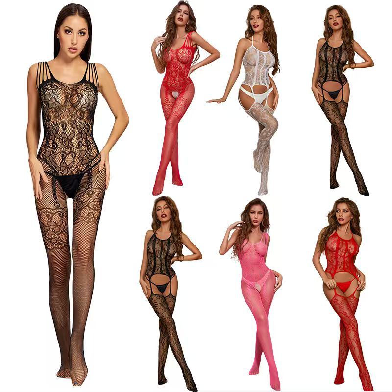 Plus Size Christmas Halloween Mesh Sleepwear Set - Holiday Themed