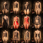 Christmas Mesh Nightdress Set - Holiday Sleepwear