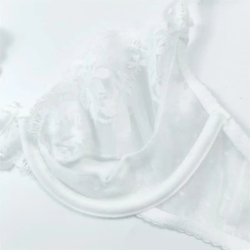 Parisian Whisper French Lace Set - Ultra-Thin Underwire Bra