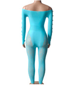 Plus Size Leopard Print Bodysuit - High Waist Slim Mesh Pajama Set