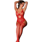 Christmas Lace Bodysuit with Stockings - Holiday Set