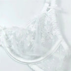Parisian Whisper French Lace Set - Ultra-Thin Underwire Bra