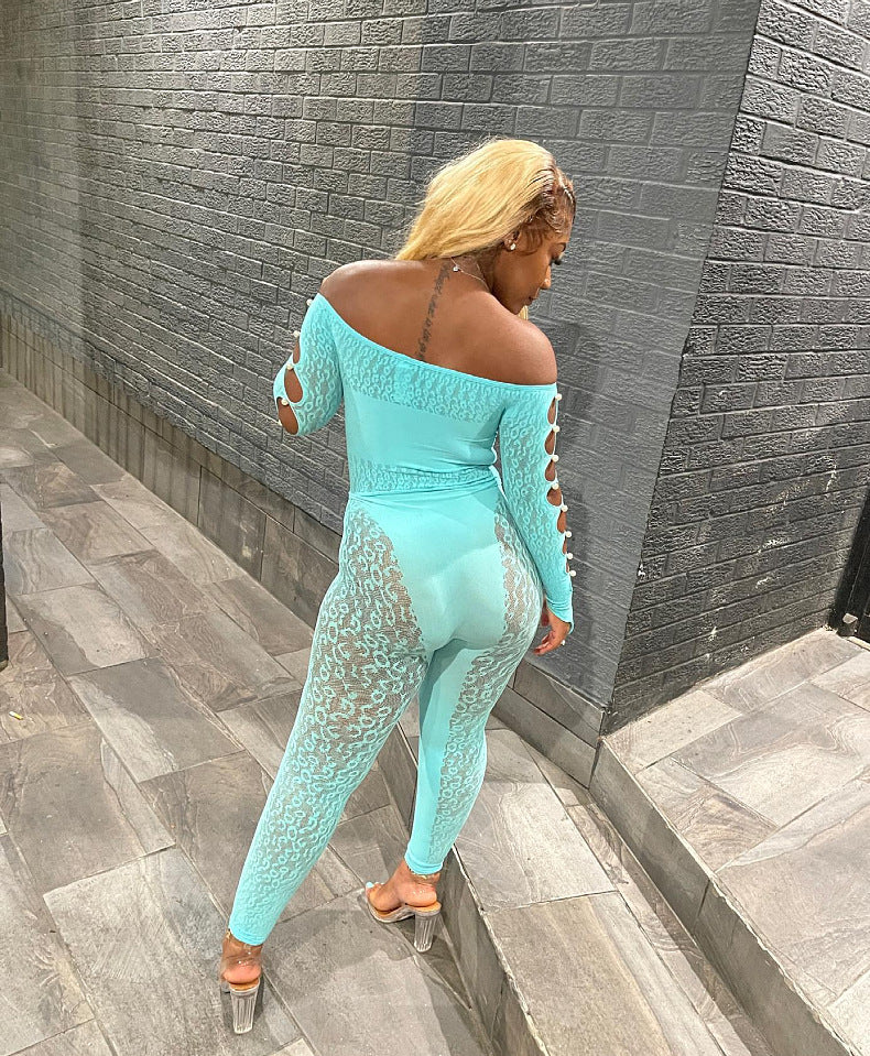 Leopard Print Jacquard Bodysuit - Animal Print Set