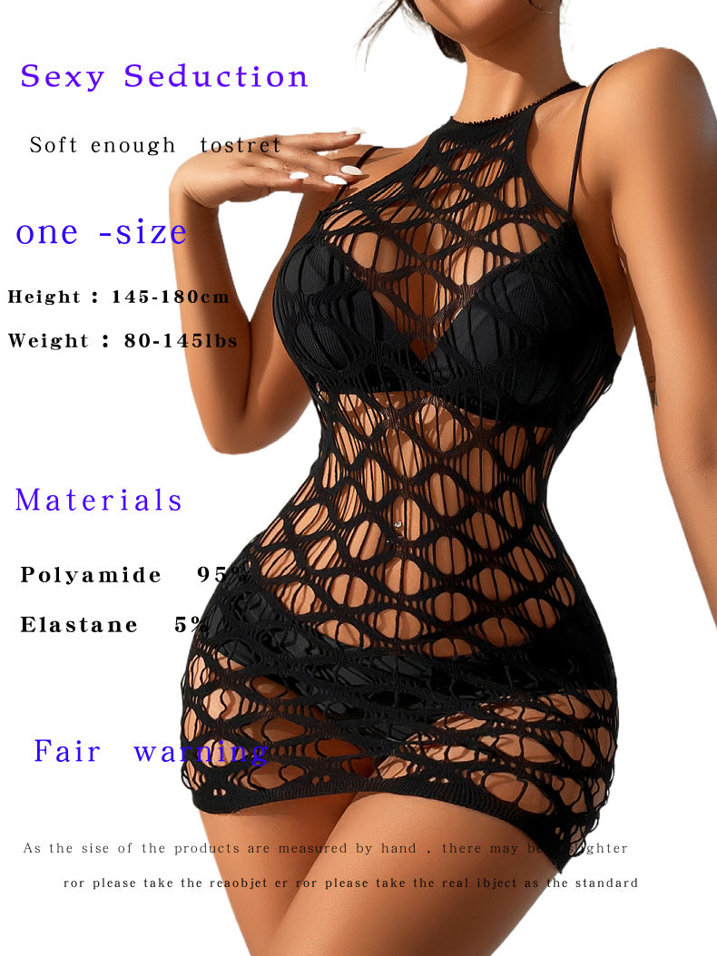 Halter Mesh Bodycon Dress - Nightclub Style