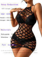 Halter Mesh Bodycon Dress - Nightclub Style