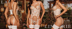 Corset Elegance Lace Teddy - 3 Piece Garter Belt Set