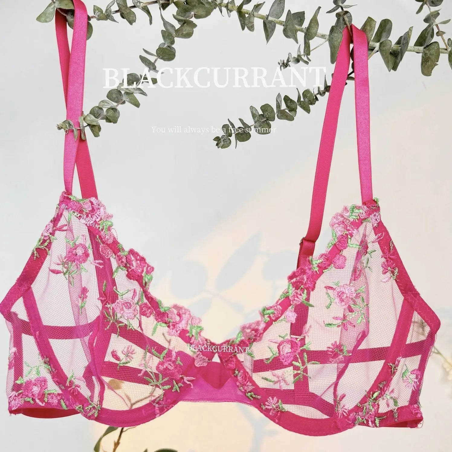 Parisian Nights Embroidered Lace Bralette - French Mesh Set