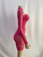 Round Neck Mesh Bodysuit - Strapless Shawl Style