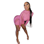 One-Piece Hollow Out Bodysuit - Short Style Half High Neck Long Sleeve