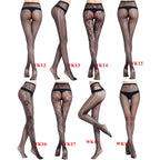 Jacquard Fishnet Stockings - Patterned Mesh Pantyhose Plus Size