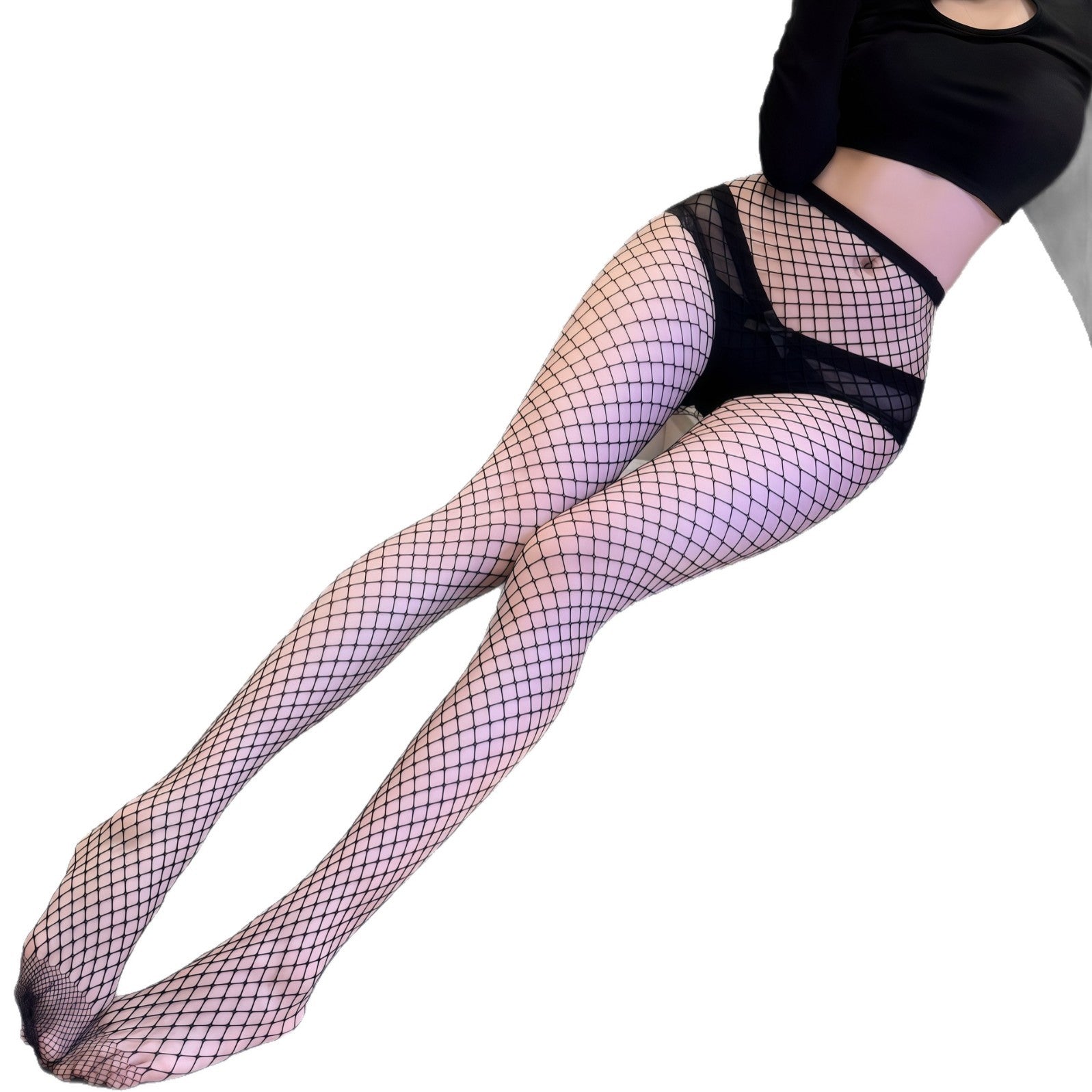 Fishnet Thigh High Stockings - Over-the-Knee Hosiery