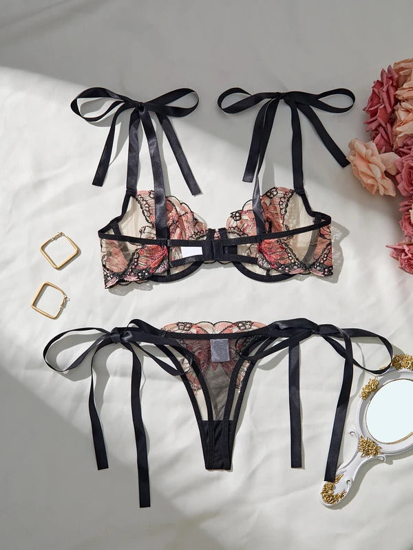 Flutter of Love Butterfly Set - 2 Piece Bowknot Lingerie