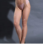 Rhinestone Fishnet Pantyhose - High Waist Slim Fit Plus Size
