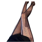 Vertical Striped Fishnet Stockings - High Waist Slim Fit Pantyhose