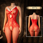 Christmas Mesh Nightdress Set - Holiday Sleepwear