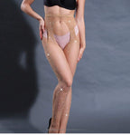 Rhinestone Fishnet Pantyhose - High Waist Slim Fit Plus Size